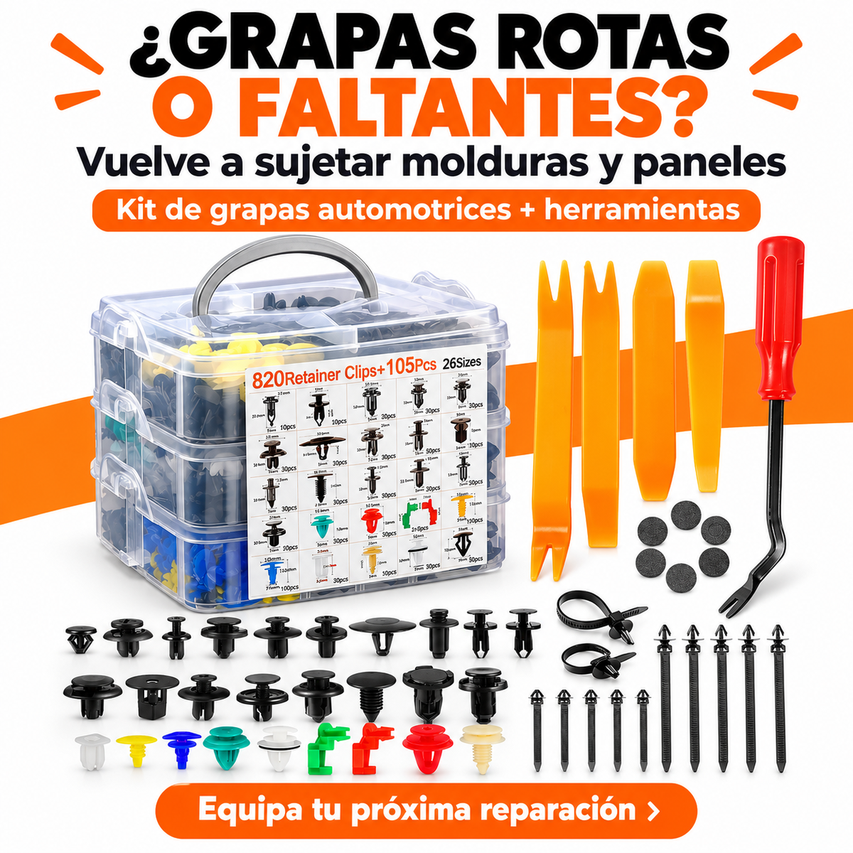 Kit Prémium de Grapas Automotrices + Herramientas